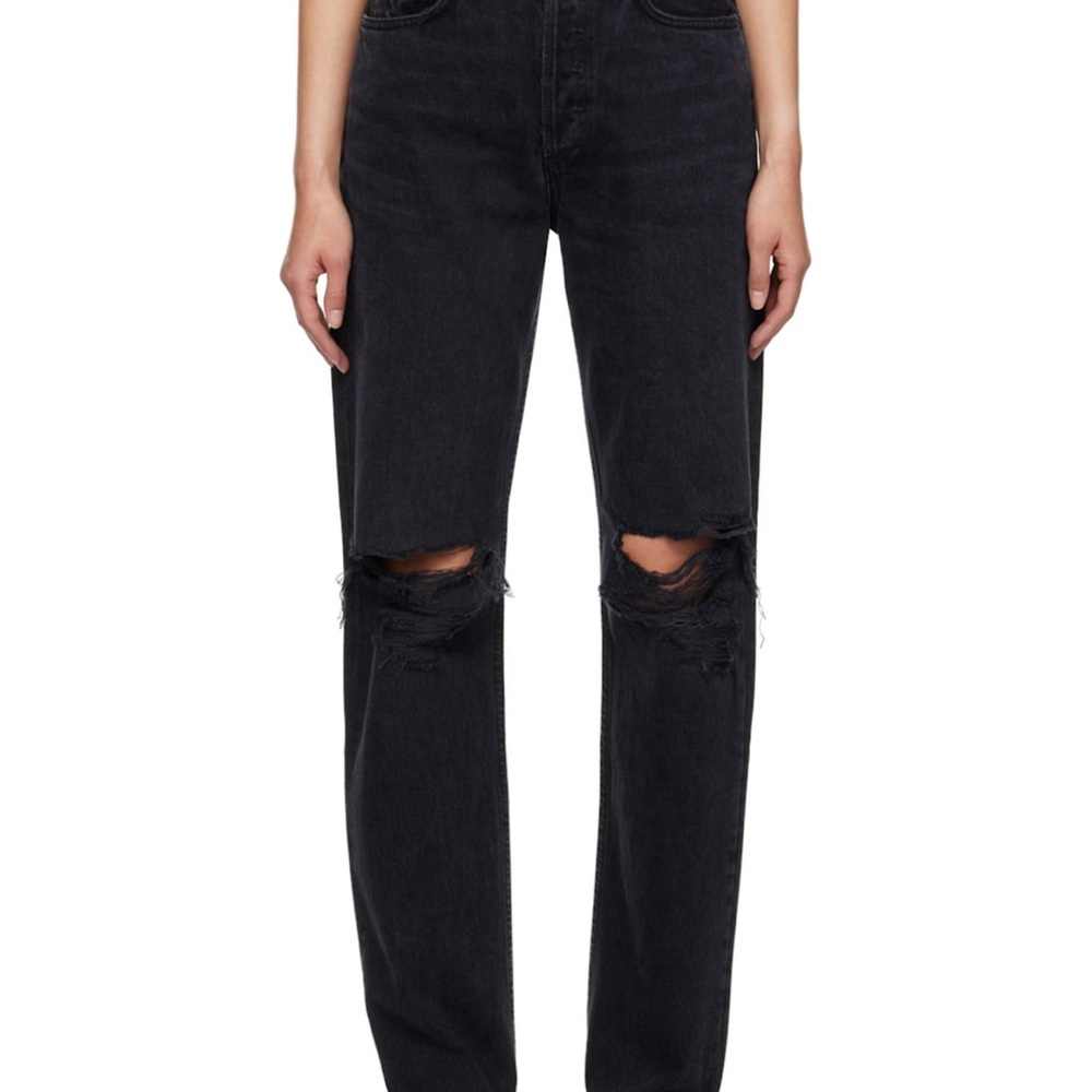 AGOLDE Black Distressed Jeans